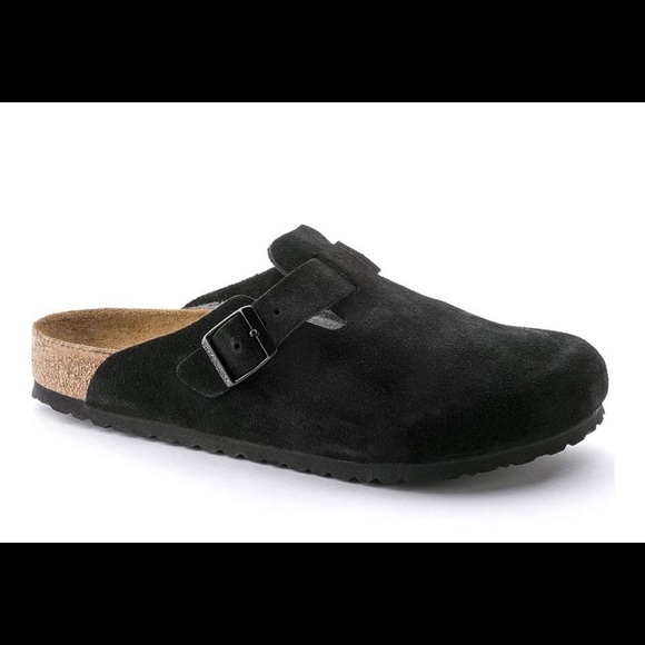 Birkenstock Shoes - Birkenstock black suede clog Boston Size 41 EUC